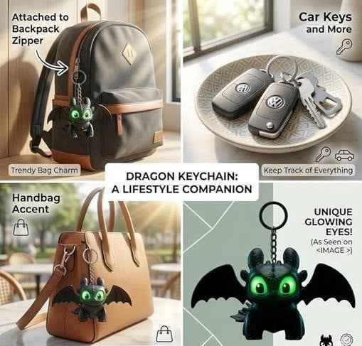 3D Dragon Action Figure with Moving Wings & LED Light