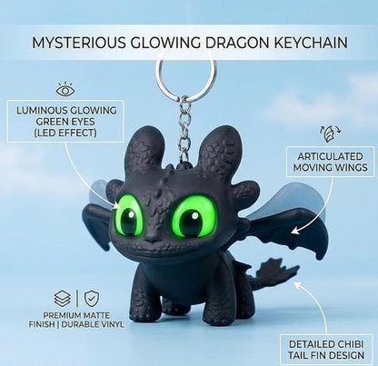 3D Dragon Action Figure with Moving Wings & LED Light
