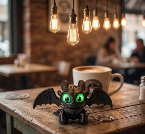 3D Dragon Action Figure with Moving Wings & LED Light
